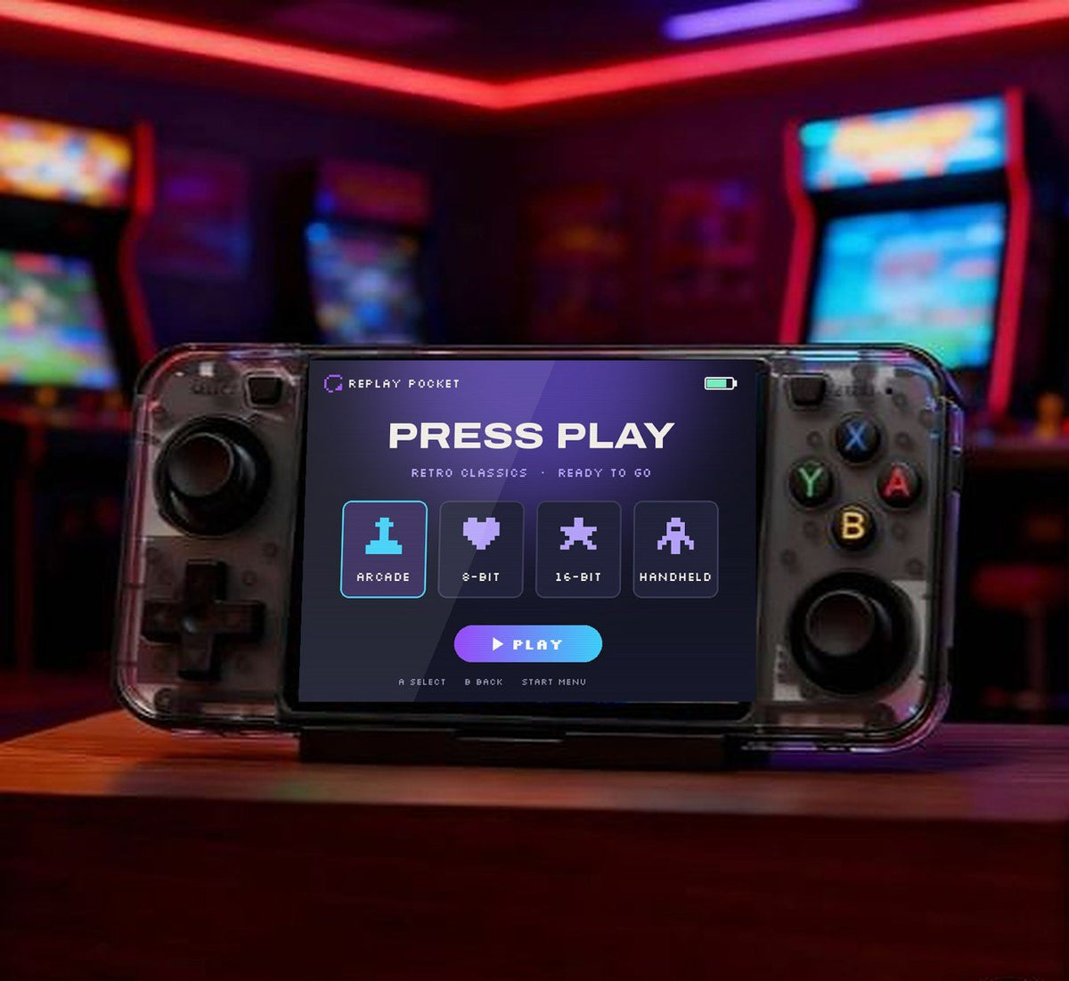 Replay Pocket Horizon Midnight Black in an arcade